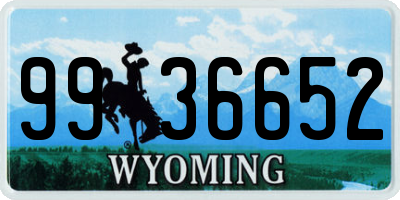 WY license plate 9936652