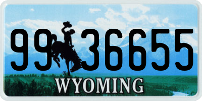 WY license plate 9936655