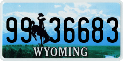 WY license plate 9936683