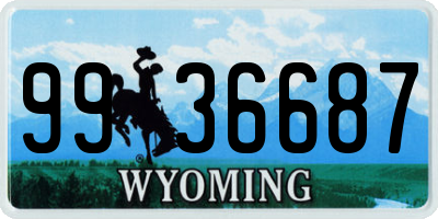 WY license plate 9936687