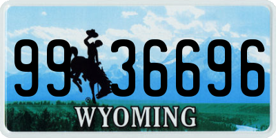 WY license plate 9936696