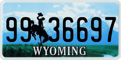 WY license plate 9936697