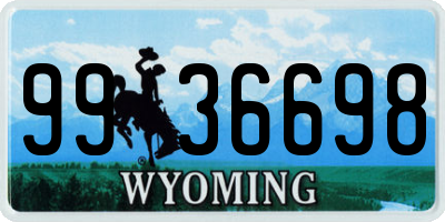 WY license plate 9936698