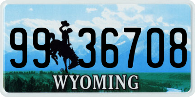 WY license plate 9936708