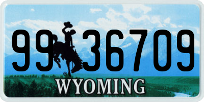 WY license plate 9936709