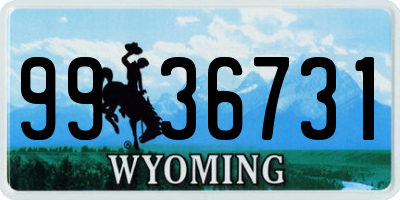 WY license plate 9936731