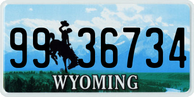 WY license plate 9936734