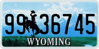 WY license plate 9936745