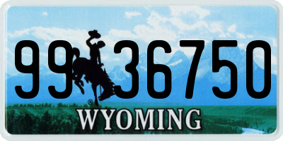 WY license plate 9936750