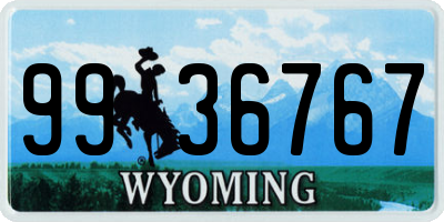 WY license plate 9936767