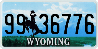 WY license plate 9936776