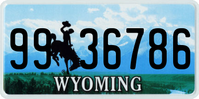 WY license plate 9936786