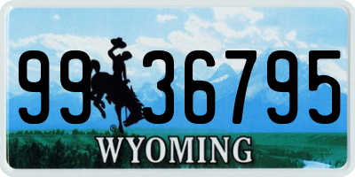 WY license plate 9936795