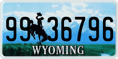 WY license plate 9936796