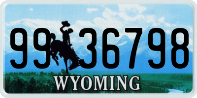 WY license plate 9936798
