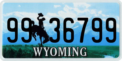 WY license plate 9936799