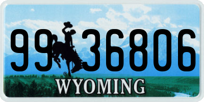 WY license plate 9936806