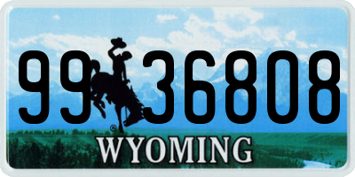 WY license plate 9936808