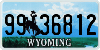 WY license plate 9936812