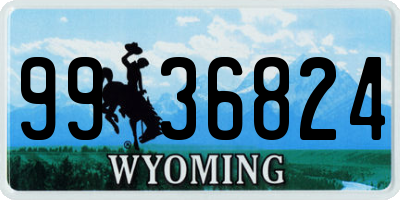 WY license plate 9936824