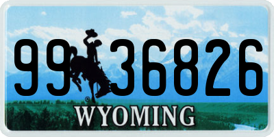 WY license plate 9936826