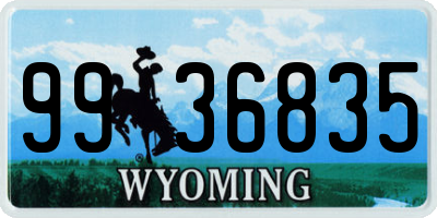WY license plate 9936835
