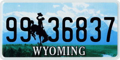 WY license plate 9936837