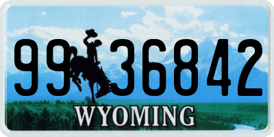 WY license plate 9936842
