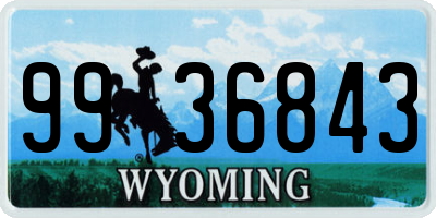 WY license plate 9936843
