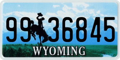 WY license plate 9936845