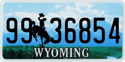 WY license plate 9936854