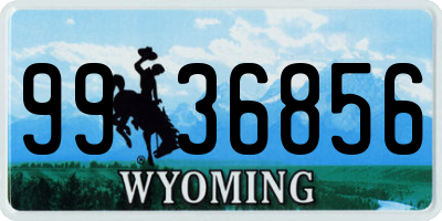 WY license plate 9936856