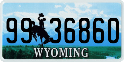 WY license plate 9936860
