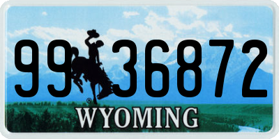 WY license plate 9936872