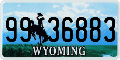 WY license plate 9936883