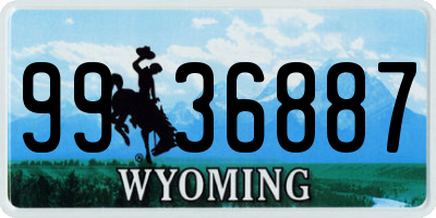 WY license plate 9936887