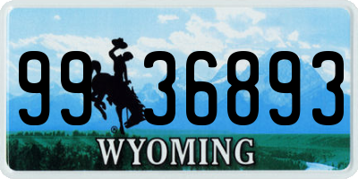WY license plate 9936893