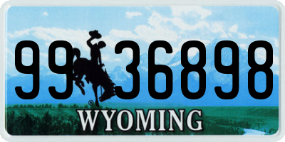 WY license plate 9936898