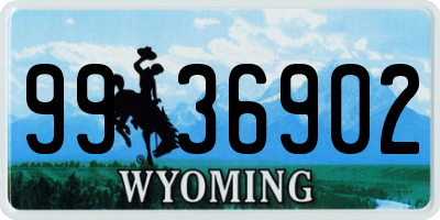WY license plate 9936902