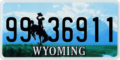 WY license plate 9936911