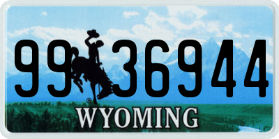 WY license plate 9936944