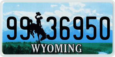 WY license plate 9936950
