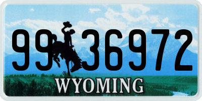 WY license plate 9936972