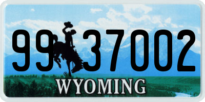WY license plate 9937002
