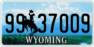 WY license plate 9937009