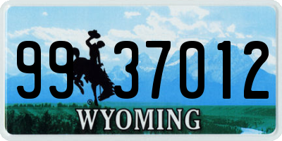 WY license plate 9937012