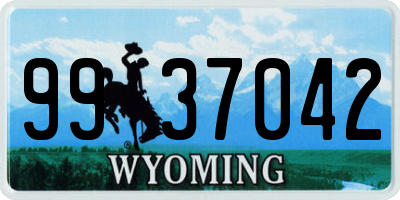 WY license plate 9937042
