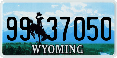 WY license plate 9937050