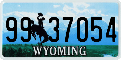 WY license plate 9937054