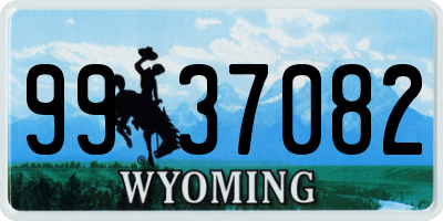 WY license plate 9937082